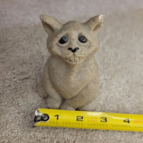 Handcrafted Sad Cat Figurine Stone Cute & Quirky Vintage Quarry Critters Chico - Picture 12 of 14